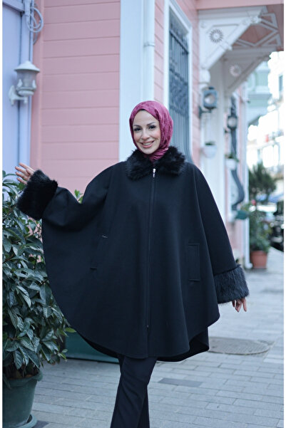 KADEEM Μαύρο γούνινο πανκό