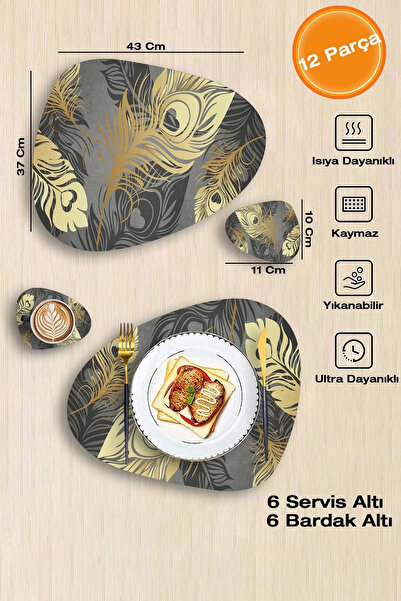 Valerine Life Gold Gold 12 bucăți 6 persoane din piele americană anti-aluneca...