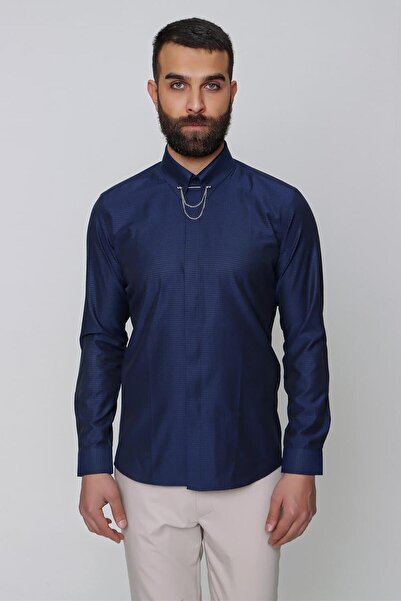 Efor GK 629 Lacivert Klasik Gömlek