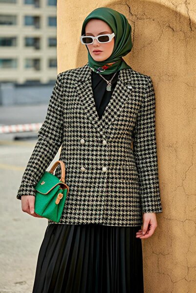 Levidor Çimen Yeşili Kumaş Dokulu El Çantası