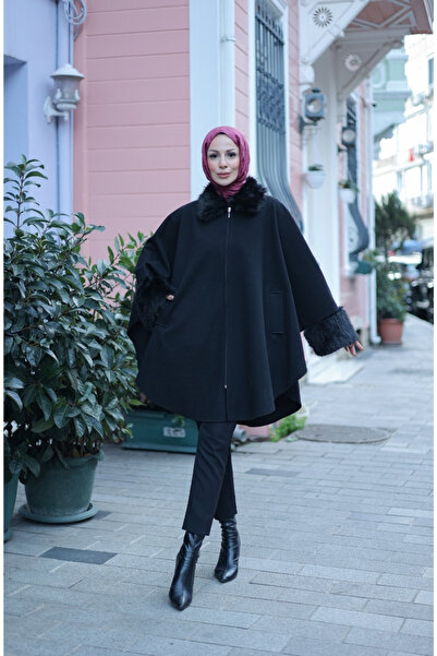 KADEEM Μαύρο γούνινο πανκό