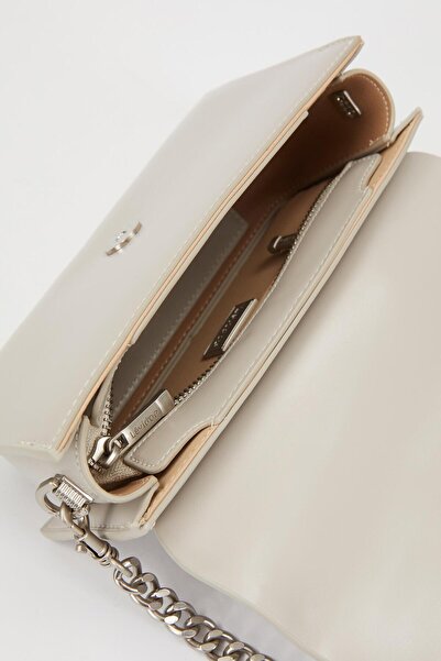 Levidor Τσάντα ώμου με διπλό λουράκι σε γκρι χρώμα