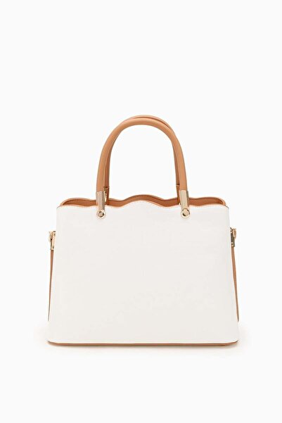 Levidor Geantă de mână cu închidere cu clapă albă