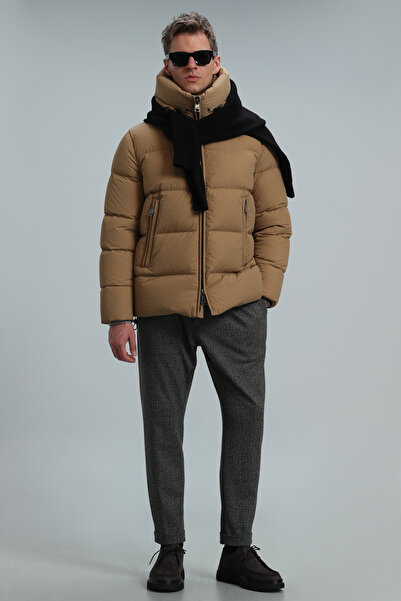 Lufian Tommy Мъжко палто с гъши пух камилска коса