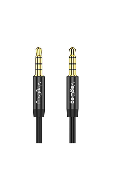 Veggieg 3.5mm Jack TRRS Hi-Fi AUX Mikrofon ve Ses Kablosu 5 Metre