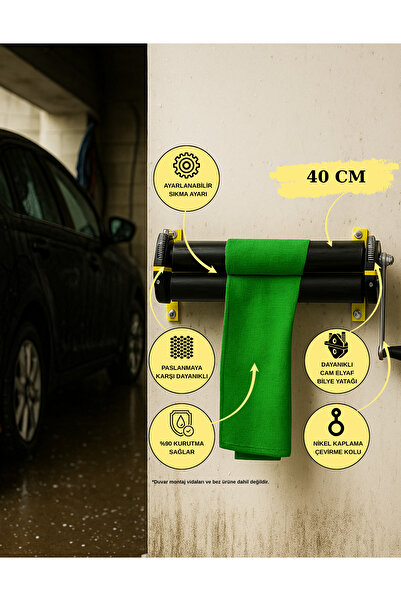 Gentes 40 cm Oto Yıkama Bez Sıkma Makinesi Aparatı