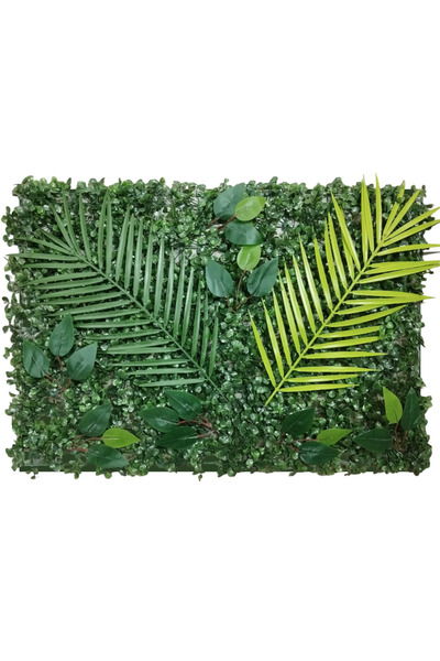 DekorYapayÇiçek Duvar Yapay Çiçek Kaplama Paneli 40x60 Cm Şimşir Çim Dikey Bahçe