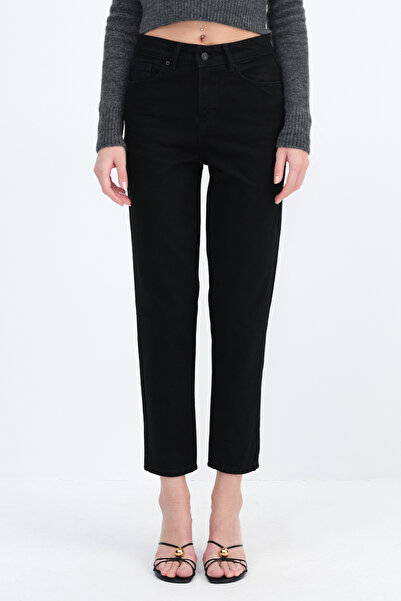 Addax High Waist Mom Jean Trousers Pn5862-1-pns