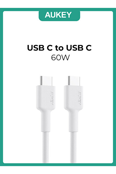 AUKEY Braided Nylon USB C to USB C Cable 0.9m Fast charge Cable USB C to USB C