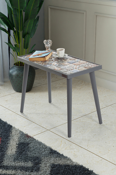 bluecape Esperanza 62x32cm Doğal Masif Seramik Zigon Yan Sehpa