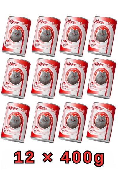 Pet Steps Meow مياو طعام معلب للقطط البالغة – بنكهة السلمون الطبيعي – 400 جم ...