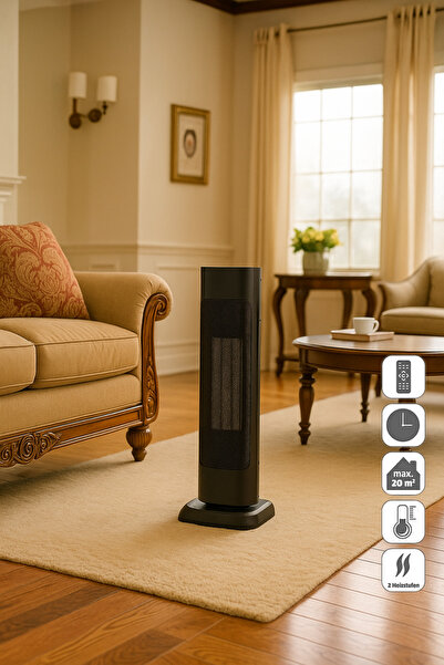 homenter Voltomat 2000W Termostatlı Kule Tipi Seramik Fanlı Isıtıcı
