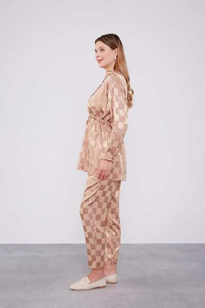 Levidor Σετ δύο τεμαχίων με σχέδιο Jakal Camel Checkerboard