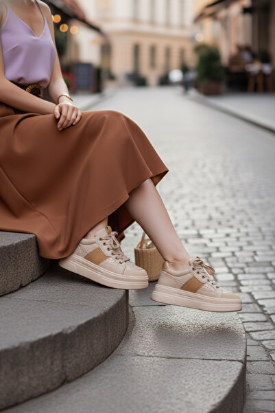 marina rosse Garantili Tetra Nud-Bej Günlük Ortopedik Kadın Sneaker Spor Ayak...