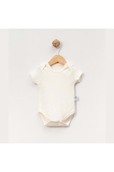 jijek baby kids Jijek Baby Cotton 3-Piece Short Sleeve Baby Bodysuit – Soft, Comfortable - Ecru - 3 Years