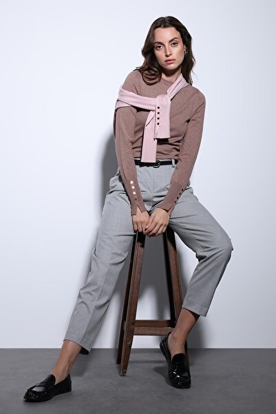 Antioch Light Brown Basic Women's Knitwear Sweater