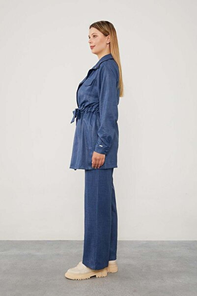 Levidor Σετ μπουφάν Indigo με πέτρινο κέντημα γιακά