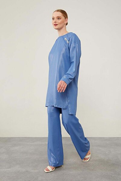 Levidor Індіго Передня частина з каменем Широкі штани Туннік Комплект