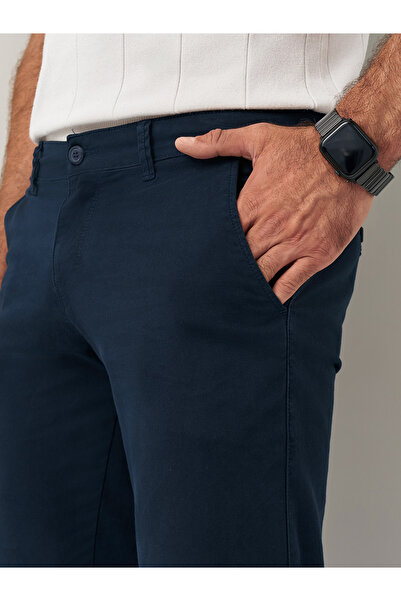 muzzo jeans Regular Fit Pamuklu Koyu Lacivert Chino Pantolon
