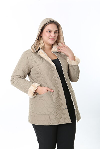 TUTveAL Collection Imported, Soft Fur, Water Repellent Coat,Plus Size,Rabbit Fur Coat,Quilted Coat,Premium Series
