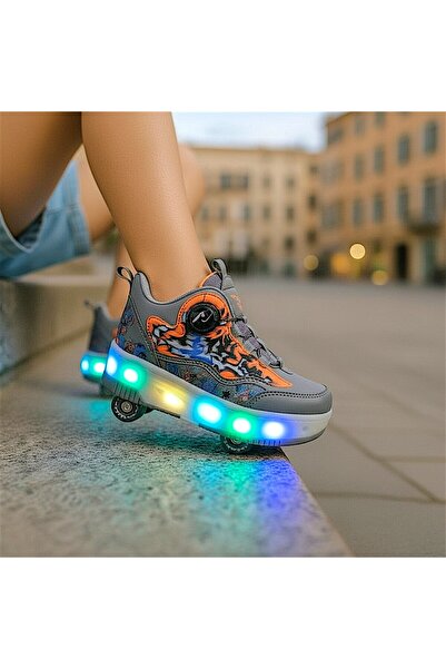 RGV Patented Light-Up Sports Shoes 4-Wheel Roller Skates – with On/Off Switch