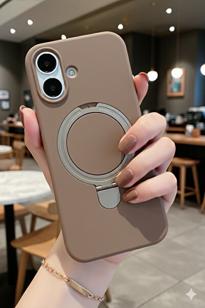 TechTrove Apple iPhone 16 Plus Kılıf Soft Tasarım Magsafe Halka Stand İçi Kad...