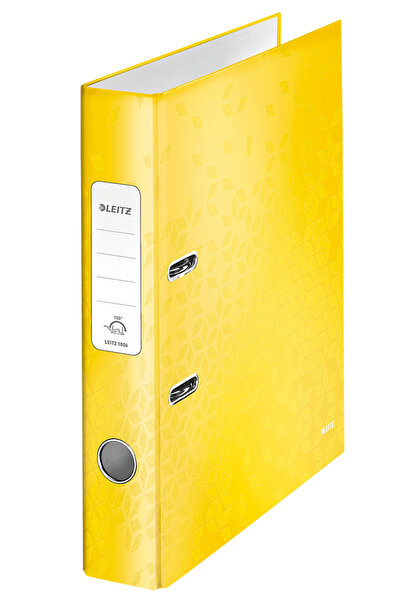 Leitz Biblioraft 180° WOW laminated cardboard A4 52 mm yellow