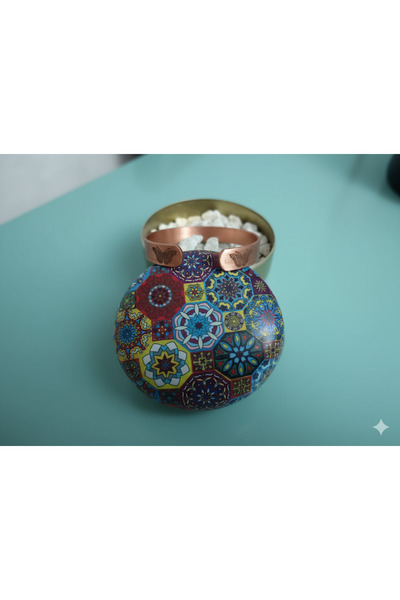 Neefy ZEOLİT TAŞLI NAZAR TENEKE KUTULU ,MOTİFLİ İÇİ DÜZ 2