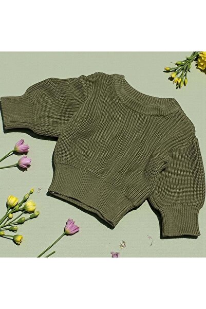 RYZE ÇOCUK Crew Neck Basic Sweater Khaki