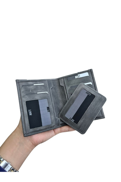 MFT Leather Design Gloria Genuine Leather Men's Wallet Gray(1421)