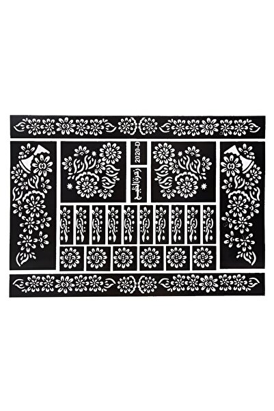 Metler Henna Hint Kınası Kırmızı Ve El Süsleme Şablonu Hint Kınası Seti -Hint Kınası&Kına Deseni 2'Li Set