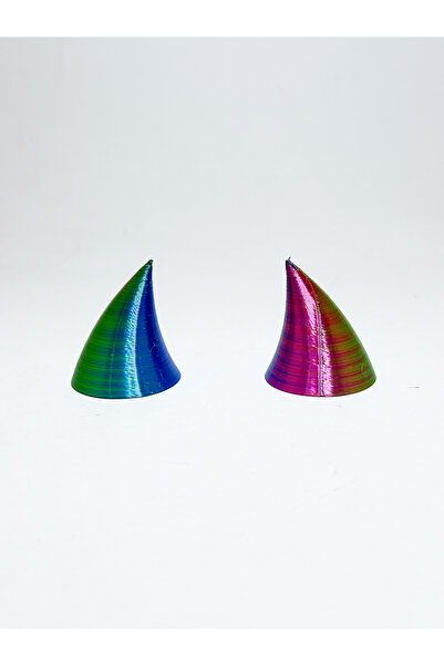 YUONİS ART Motosiklet Kask Boynuz Süsü - Rainbow