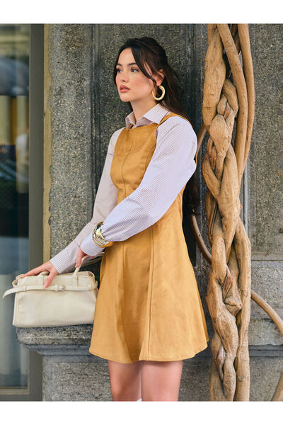 LC Waikiki Μίνι φόρεμα Vizyon New Season με εφαρμογή σουέτ με εφαρμογή στη μέση