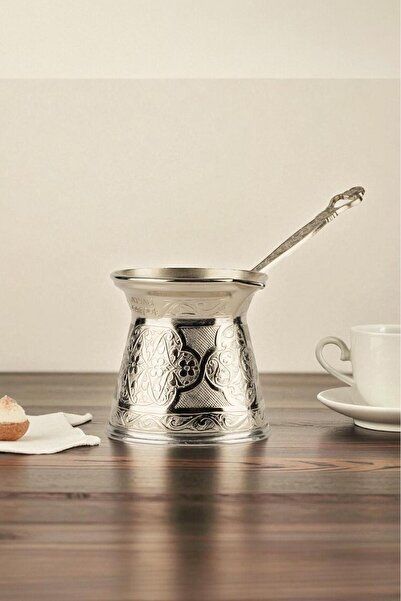 ArnaBella Cezpot Classic 4-Person Cast Iron Coffee Pot Compatible with Induction Cookers Silver 170 ml