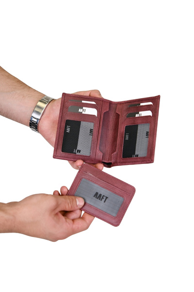 MFT Leather Design Gloria Genuine Leather Men's Wallet Burgundy (1421)