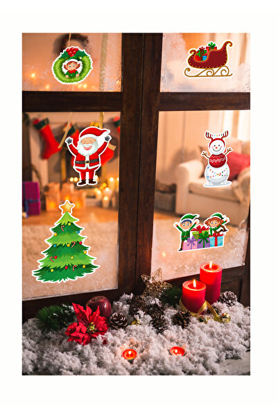 mika house 2026 Christmas Sticker New Year Themed Glass Wall Door Sticker