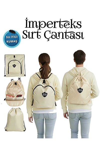 SEVBAGS Imperteks Su Geçirmez Ip Büzgülü Sırt Çantası Hafif Ince Kumaş