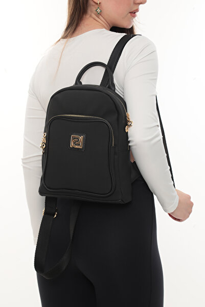 Piedra Black Color Fabric Material Backpack