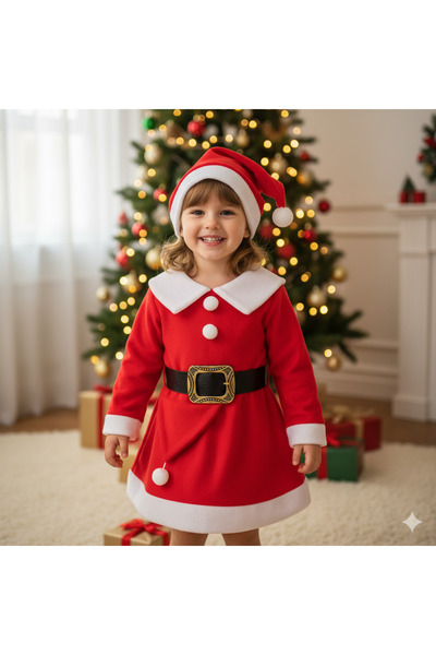 ADA BEBEK ÇOCUK Girl's Christmas Costume New Year's Dress Santa Claus