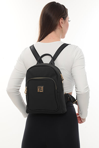 Piedra Black Color Fabric Material Backpack