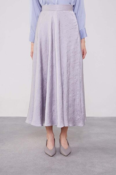 Levidor Satin Crochet Gray Skirt