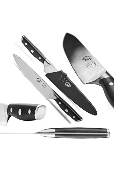 Orient Knife, Carbon Series X50 Ultra +, premium, German stainless steel, blade guard, black
