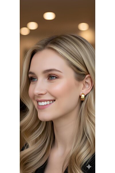 Bontexs Kadın Halka Küpe Gold Renk