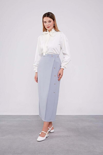 Levidor A. Сіра спідниця з кнопками