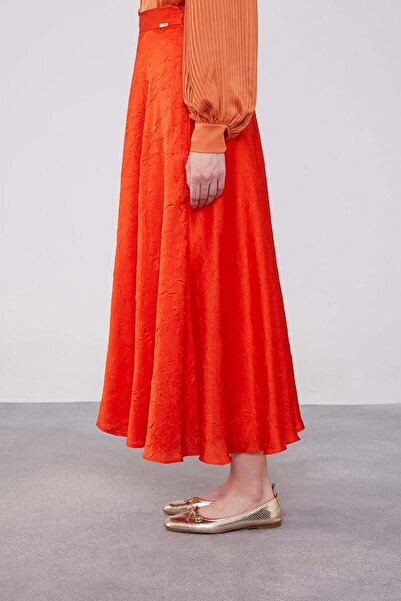 Levidor Πορτοκαλί Σατέν Φούστα Κρασ