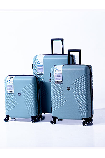 Unik مجموعة حقائب سفر من 3 قطع مصنوعة من مادة ABS الصلبة، وحقائب سفر بعجلات دوارة متينة