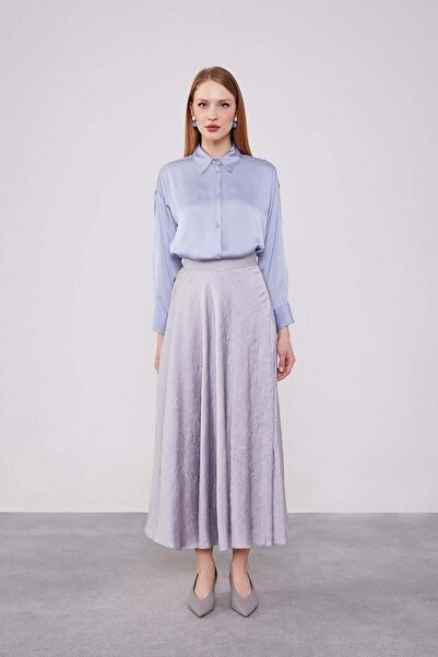 Levidor Satin Crochet Gray Skirt