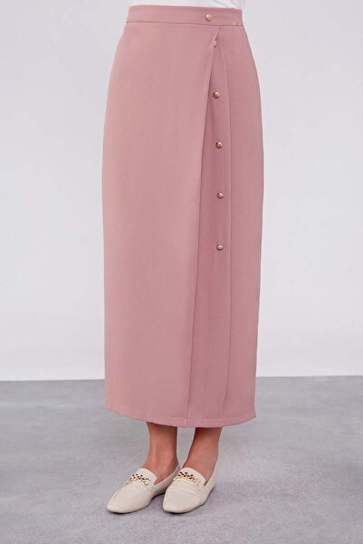 Levidor Stylish Skirt with Rose Buttons