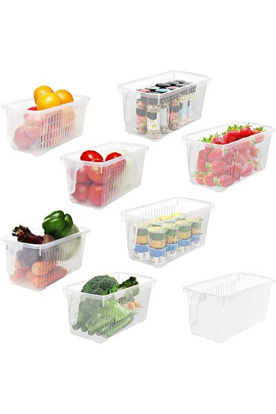 KURTZY Set de 8 organizatoare, 27 x 13 x 13 cm, plastic fără BPA, cu mâner, p...