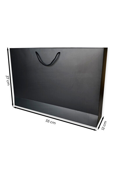 ABB Matbaa 2 Adet Siyah Karton İpli Çanta (55x37x12)
